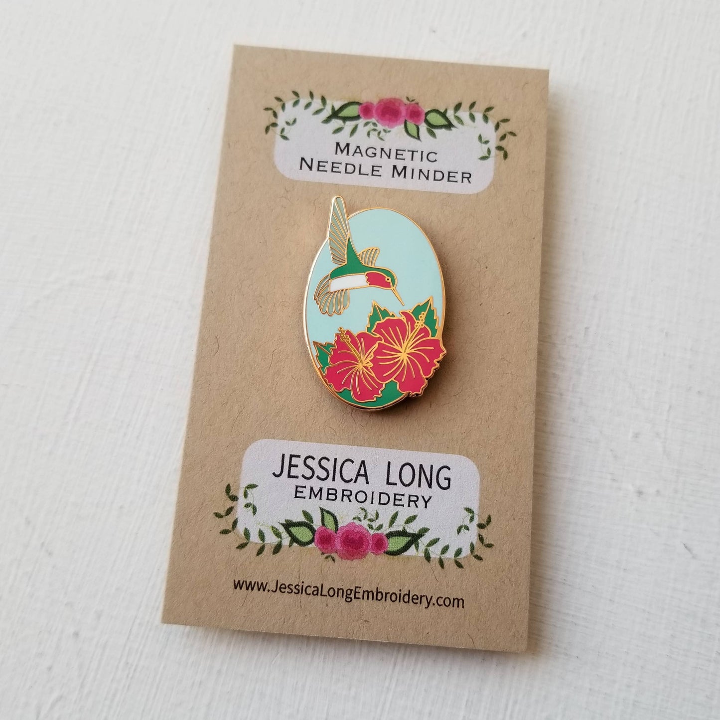 Hummingbird Enamel Needle Minder