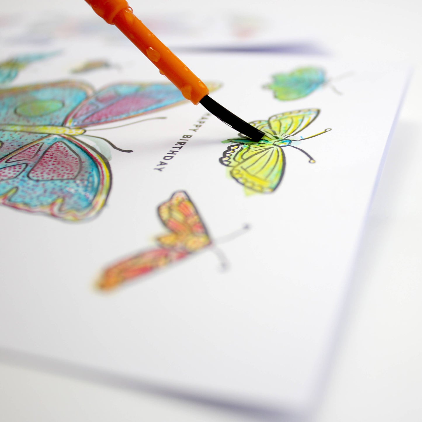Paint With Water - Butterfly Birthday Card