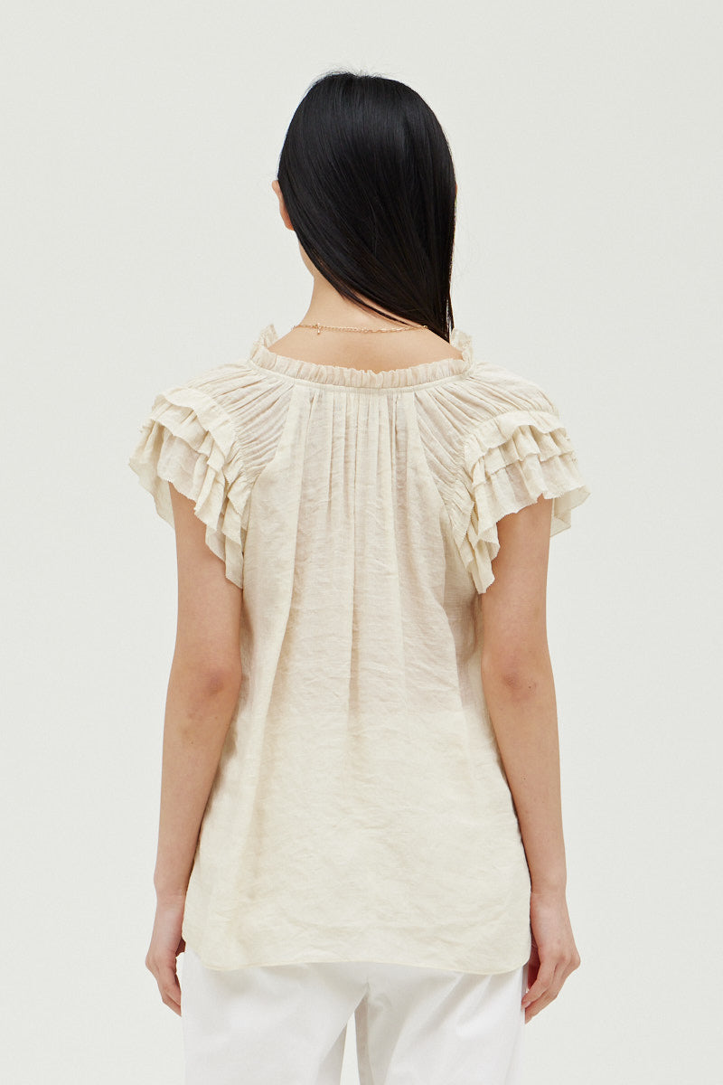 Ruffle Sleeve Blouse