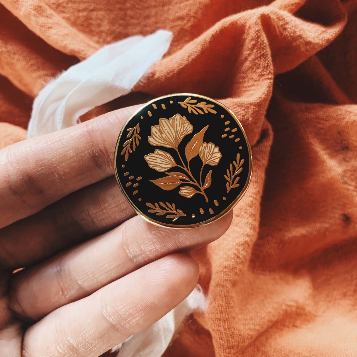 Sacred Flower Enamel Pin for Floral Lovers