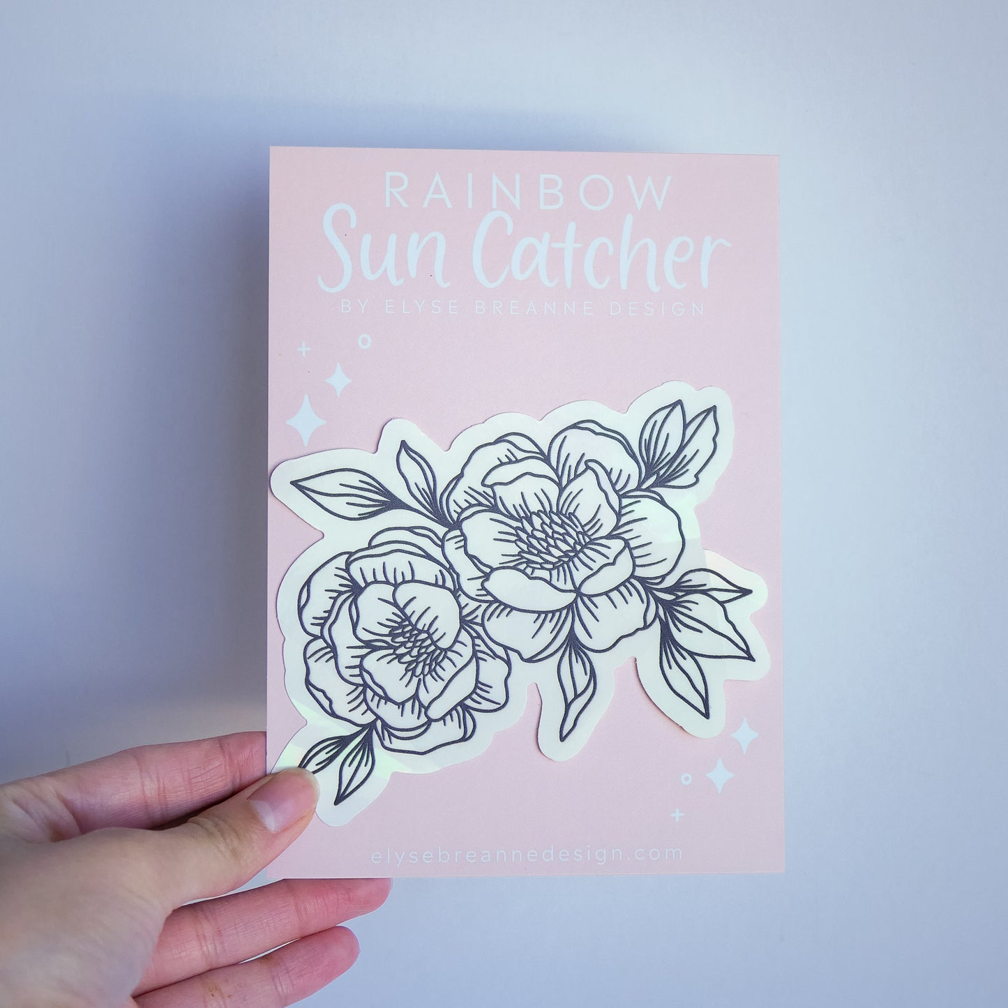 Peony Sun Catcher Sticker