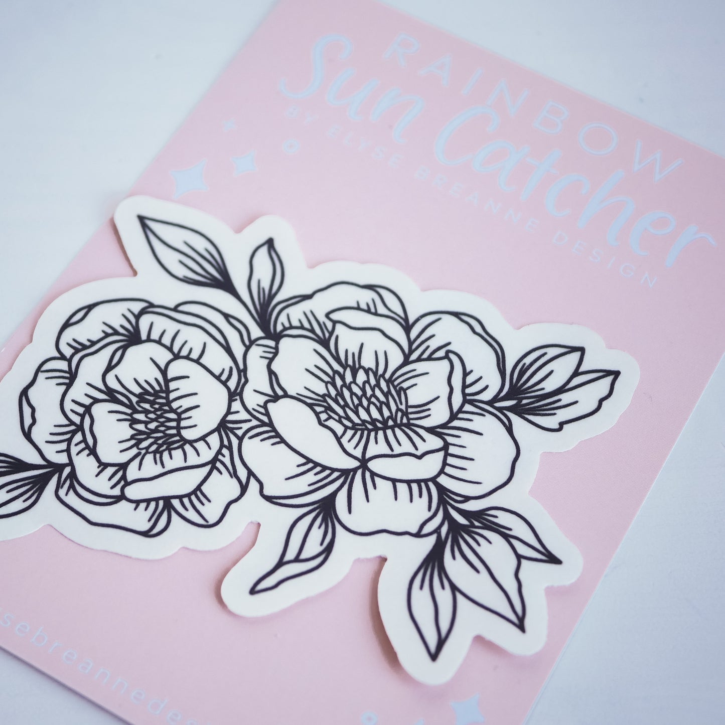 Peony Sun Catcher Sticker