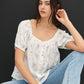 White and Blue Floral Blouse