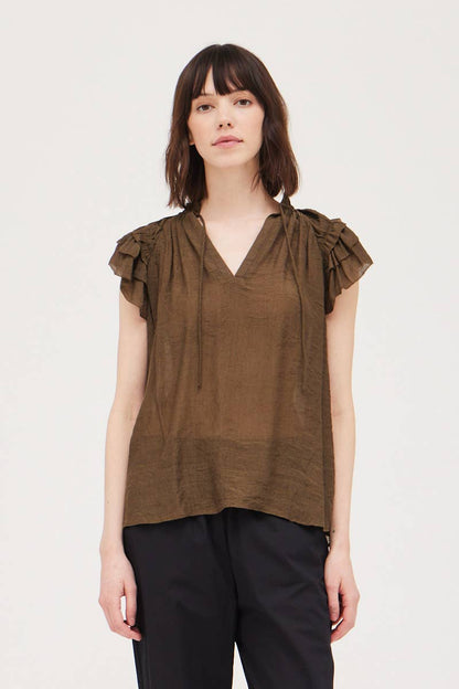 Ruffle Sleeve Blouse