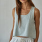 Knit Cotton Scoop Neck Sleeveless Tank Top