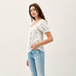 White and Blue Floral Blouse