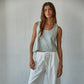 Knit Cotton Scoop Neck Sleeveless Tank Top