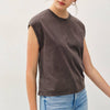 BASIC ACID WASH CAPPED SLEEVE TEE