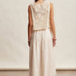 Embroidered Lace Vest & Sleeveless Midi Dress Set