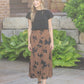 Womens Braylyn Camel Floral Midi Skirt Fall 2025