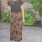 Womens Braylyn Camel Floral Midi Skirt Fall 2025