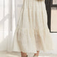 ELASTIC WAISTBAND TIERED MIDI SKIRT
