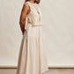 Embroidered Lace Vest & Sleeveless Midi Dress Set