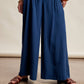 Pleated Waist Wide Leg Pants