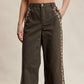 Floral Embroidered Cropped Wide-Leg Pants