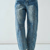 EMBROIDERED COTTON BARREL PANTS