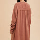 Mineral Washed Cotton Muslin Shirt Dress