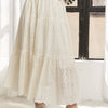 ELASTIC WAISTBAND TIERED MIDI SKIRT