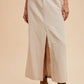 Cotton Linen Split Seam Maxi Skirt