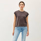 BASIC ACID WASH CAPPED SLEEVE TEE