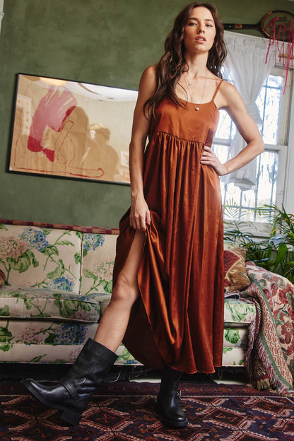 Satin Tie-back Dress