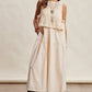 Embroidered Lace Vest & Sleeveless Midi Dress Set