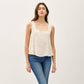BOXY CROPPED, POLKA DOT SQUARE NECK TANK