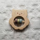 Wood Owl Teething Rattle Baby Toy