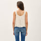 BOXY CROPPED, POLKA DOT SQUARE NECK TANK