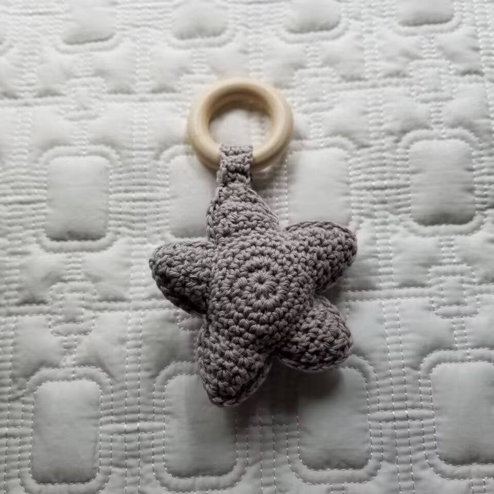 Organic Hand Crochet Star Rattle Teether