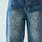 EMBROIDERED COTTON BARREL PANTS