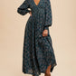 SMOCKED FLORAL MAXI DRESS