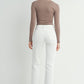 Cream - Slight Stretch Straight Jeans