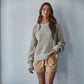 Knit Sweater Cotton Ribbed High Mock Neck Top