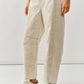 EMBROIDERED COTTON BARREL PANTS