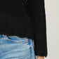 CROCHET KNIT V-NECK BOXY SWEATER