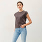 BASIC ACID WASH CAPPED SLEEVE TEE