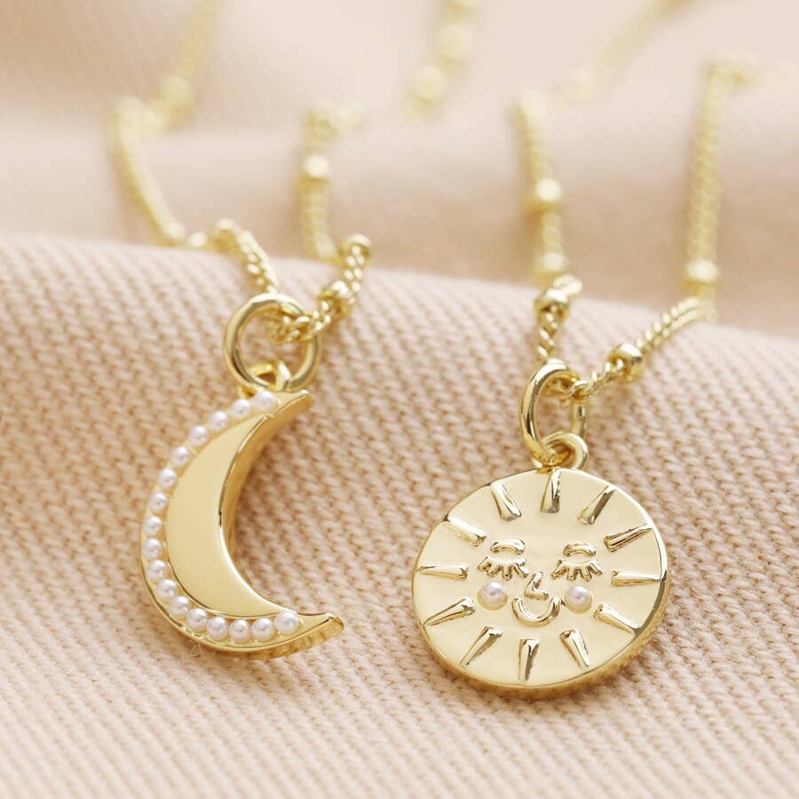 Sun and Moon Necklaces Set