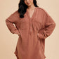 Mineral Washed Cotton Muslin Shirt Dress