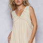 Sleeveless loose fit v-neck babydoll casual knit top