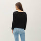 CROCHET KNIT V-NECK BOXY SWEATER