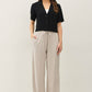 Linen Blend Wide Leg Pants