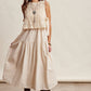 Embroidered Lace Vest & Sleeveless Midi Dress Set