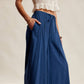 Pleated Waist Wide Leg Pants