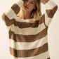 Striped Ribbed-Knit Sweater