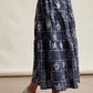 Embroidered Patchwork Tiered Midi Skirt