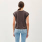 BASIC ACID WASH CAPPED SLEEVE TEE