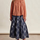 Embroidered Patchwork Tiered Midi Skirt