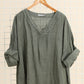 Linen V-Neck Blouse