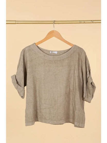 Linen Boatneck Blouse